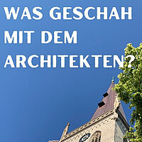 Kirchturm und Frage-Text