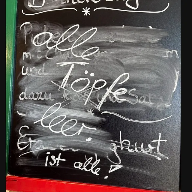 Kreidetafel zum Essen